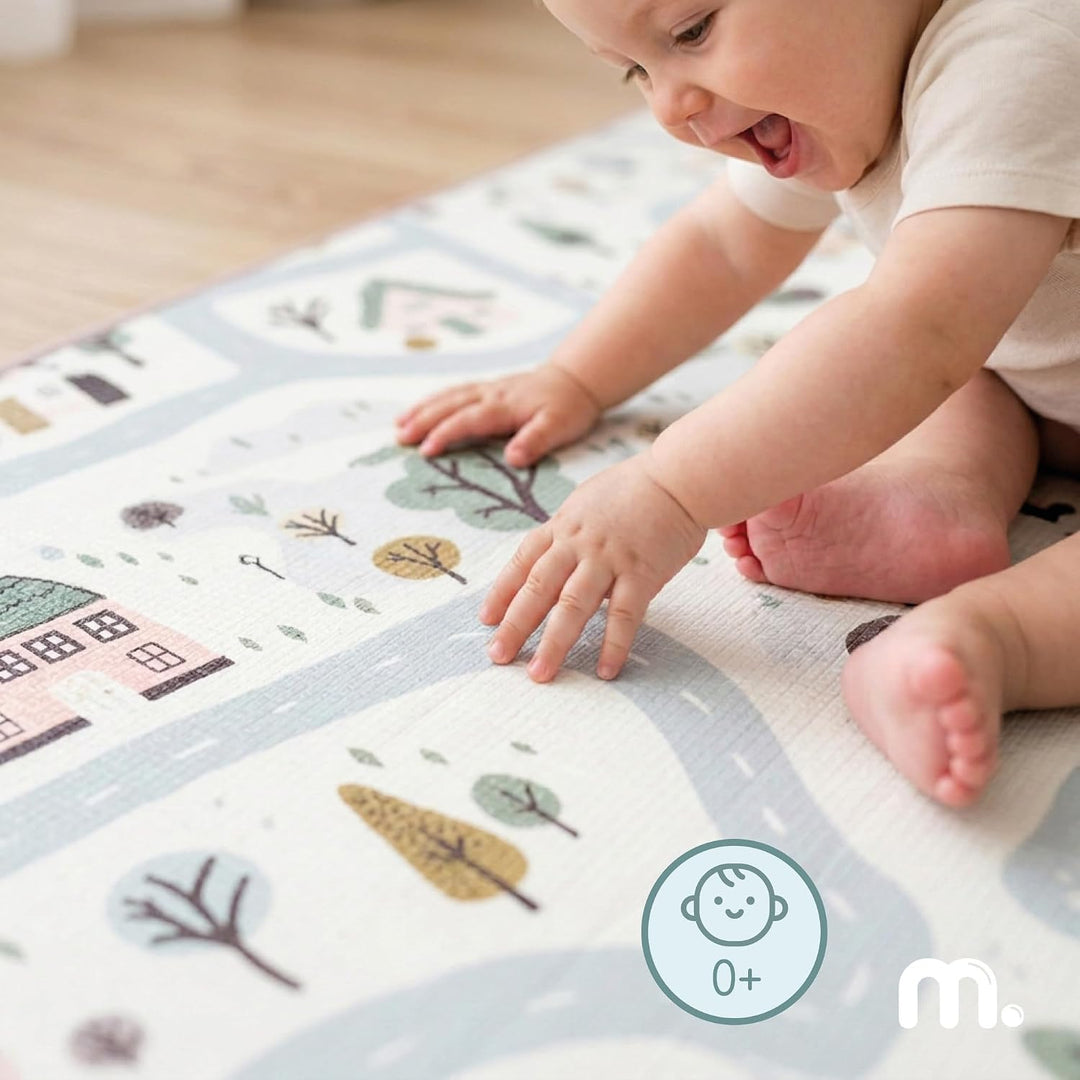 Mamabrum XPE Spielmatte für Babys und Kinder 180 x 150 cm, Doppelseitig, 1,5 cm Beżowy, Beżowy