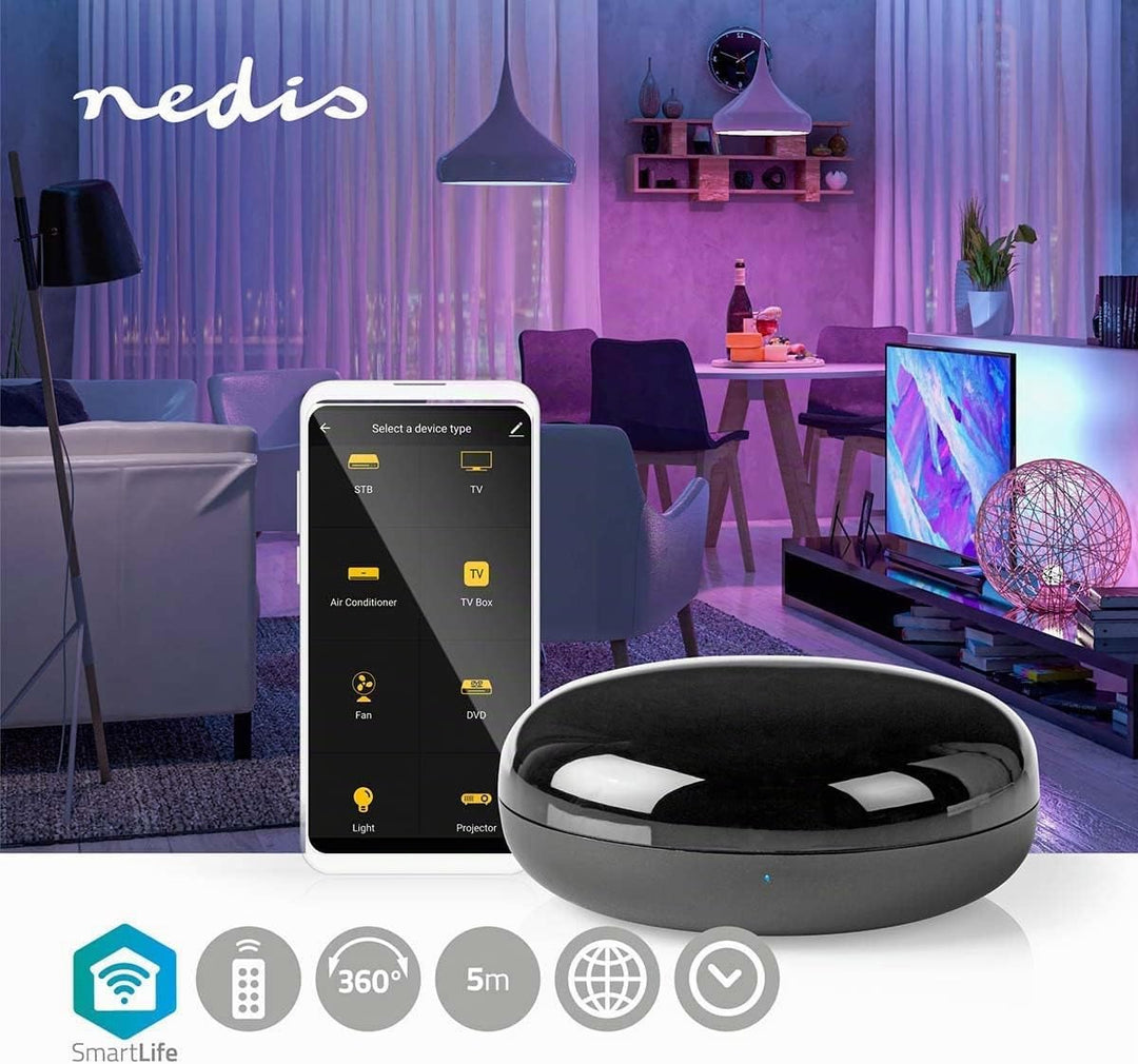 Nedis SmartLife - WLAN IR-Fernbedienung - Universal - Signalreichweite: 5 m - Integriert in die Nedi