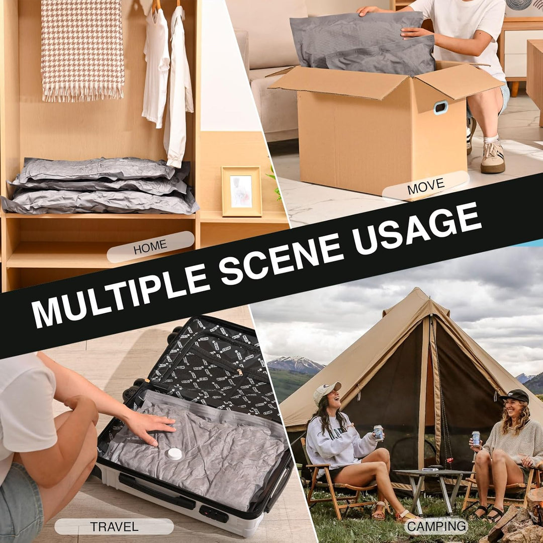 6-Pack Vakuum-Dichtung Taschen für Kleidung - Stoff Reiseaufbewahrungstaschen mit Elektrische Pumpe