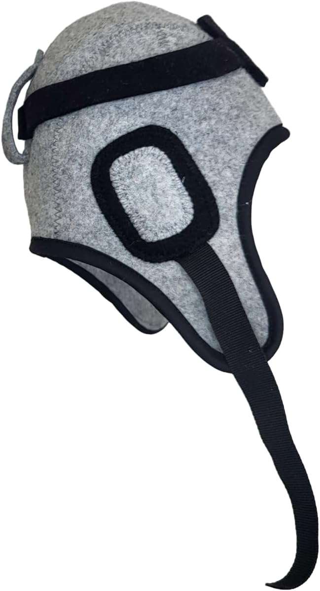 REMOwool Saunahut aus 100% Wollfilz, Pilotenhelm, Bikerhelm, bestickt, um Ihren Kopf vor Hitze zu sc