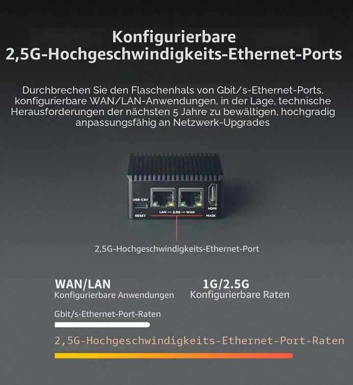 Nanopi R5C Wireless Mini WiFi Router OpenWRT mit Rockchip RK3568B2 Soc 0.8T NPU Onboard Dual PCIe 2.