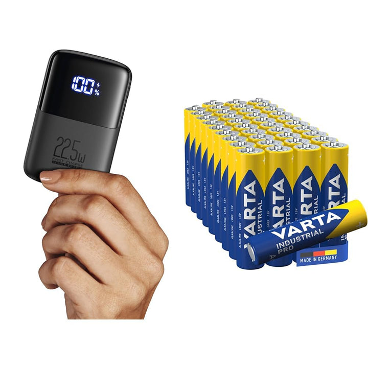 INIU Power Bank, 22.5W Fast Charging 10000mAh PowerBank Klein Aber Stark & VARTA Batterien AAA, 40 S