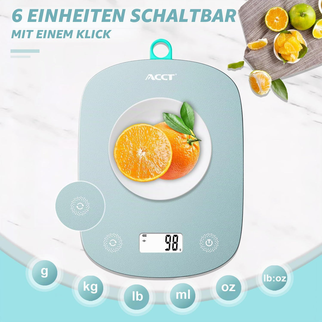 Digitale Küchenwaage 11lb/0.1oz, Digitale Lebensmittelwaage Gewicht in Gramm & Oz, Kochwaage zum Bac