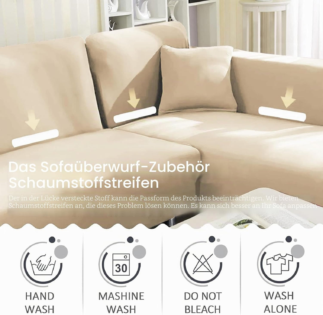 ShowyLive Sofa Überzug Couch Überzug 2er Set für Ecksofa L-Form Sofabezug 2 Sitzer+3 Sitzer, mit 2 S