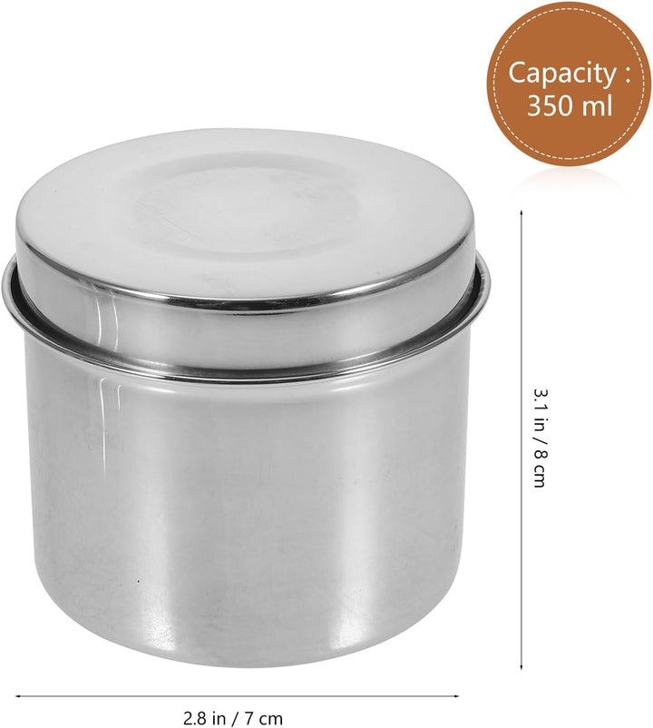 Edelstahl Lebensmittelbehälter 350ml Rund 8cm 4 Stück Luftdichte Probenboxen für Schulkantinen und F