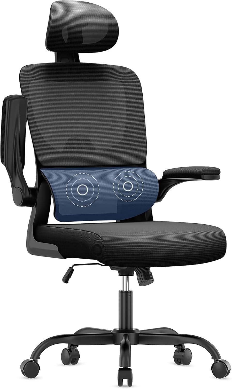 naspaluro Bürostuhl Ergonomischer, Schreibtischstuhl mit Hochklappbaren Armlehnen, Dynamischer Lordo