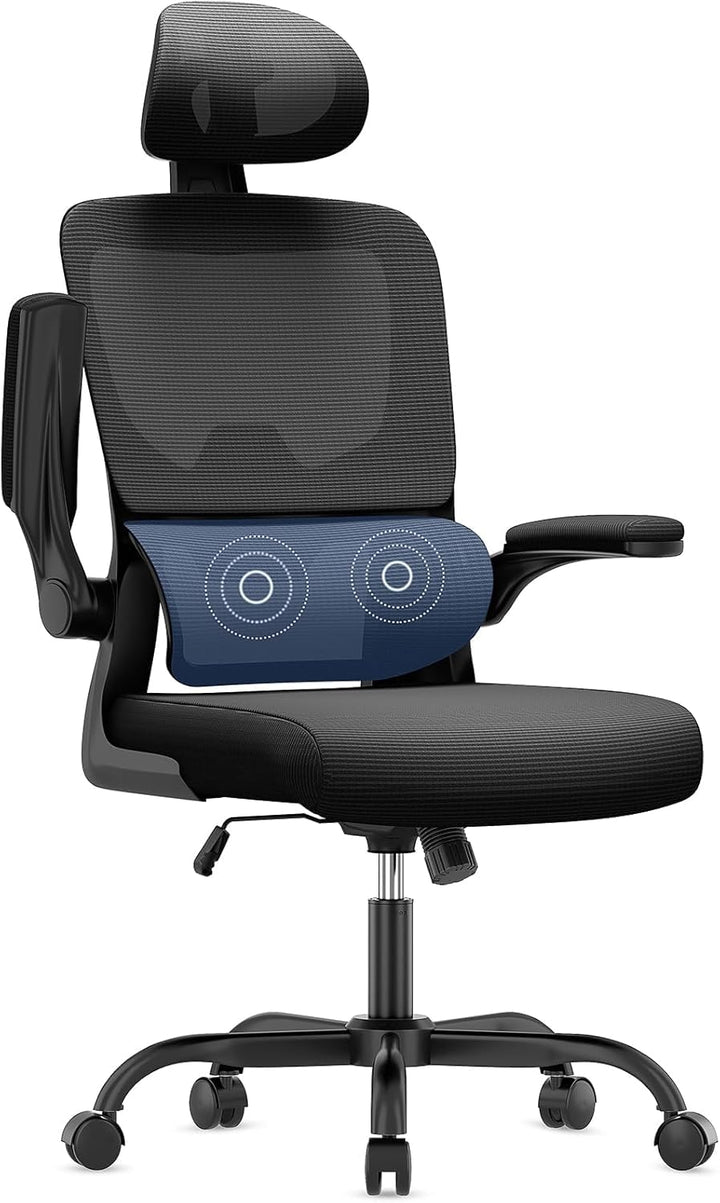 naspaluro Bürostuhl Ergonomischer, Schreibtischstuhl mit Hochklappbaren Armlehnen, Dynamischer Lordo