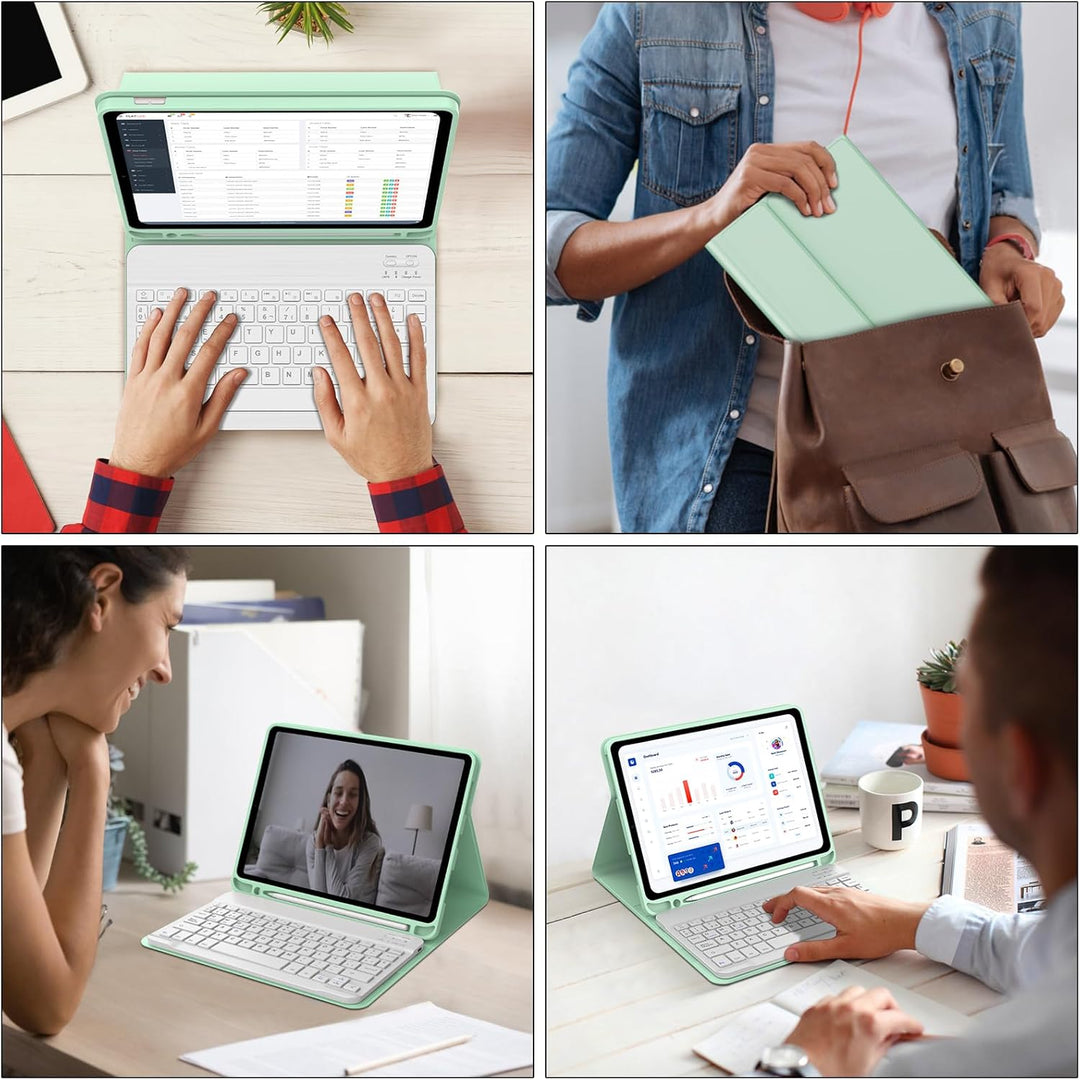 Hülle Tastatur für iPad A16 11/10 Generation (2025/2022) 11/10.9 Zoll mit QWERTZ Deutsche Bluetooth