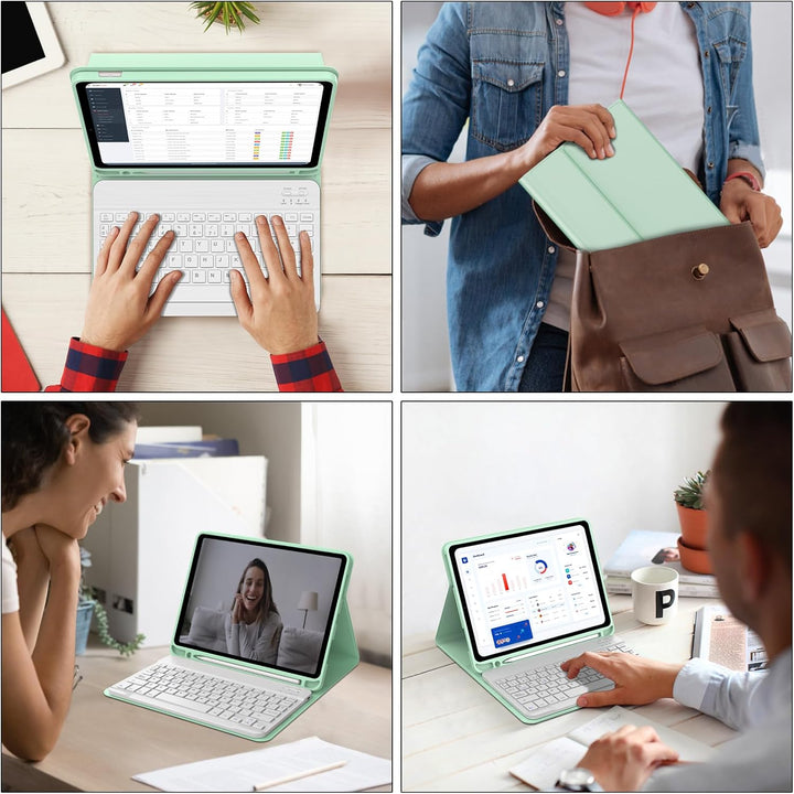 Hülle Tastatur für iPad A16 11/10 Generation (2025/2022) 11/10.9 Zoll mit QWERTZ Deutsche Bluetooth