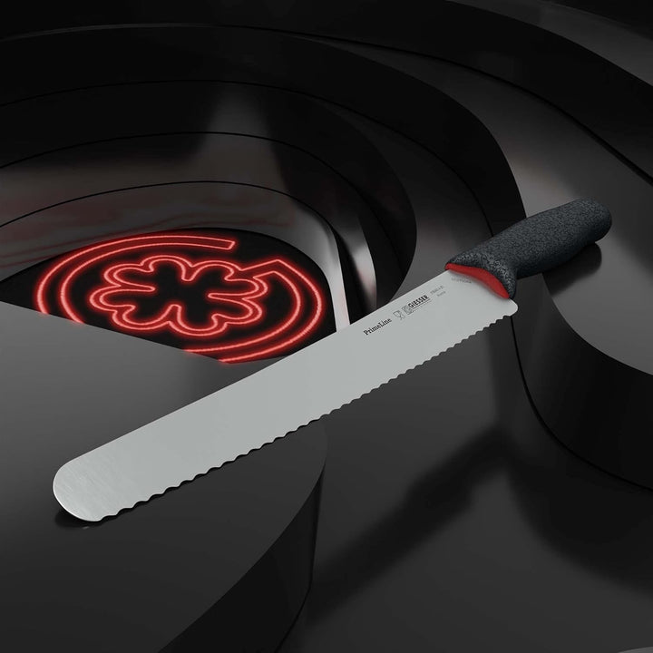 GIESSER seit 1776 - Made in Germany - Universalmesser 25 cm mit Wellenschliff PrimeLine, schwarz, ro