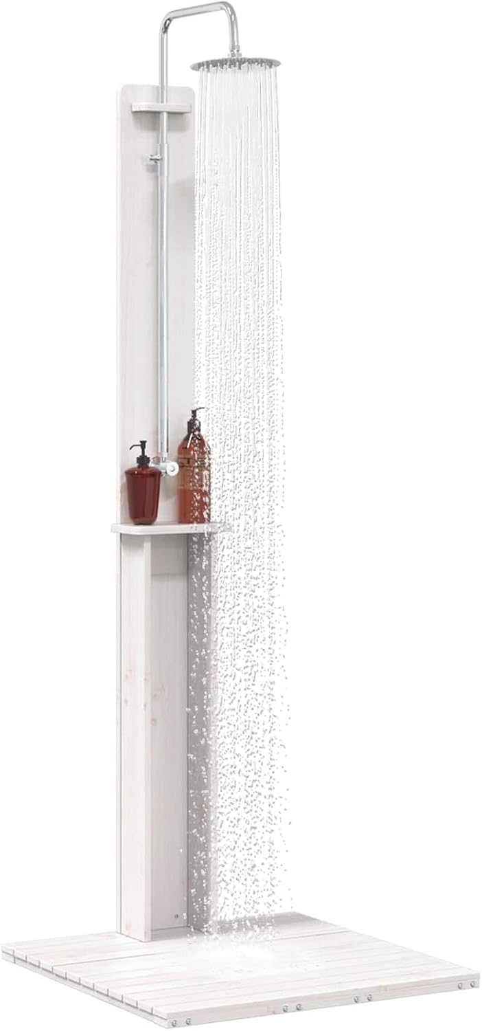 Festnight Gartendusche Holz 75x76x217 cm Aussendusche Outdoor Dusche Garten Aussendusche Pool Outdoo