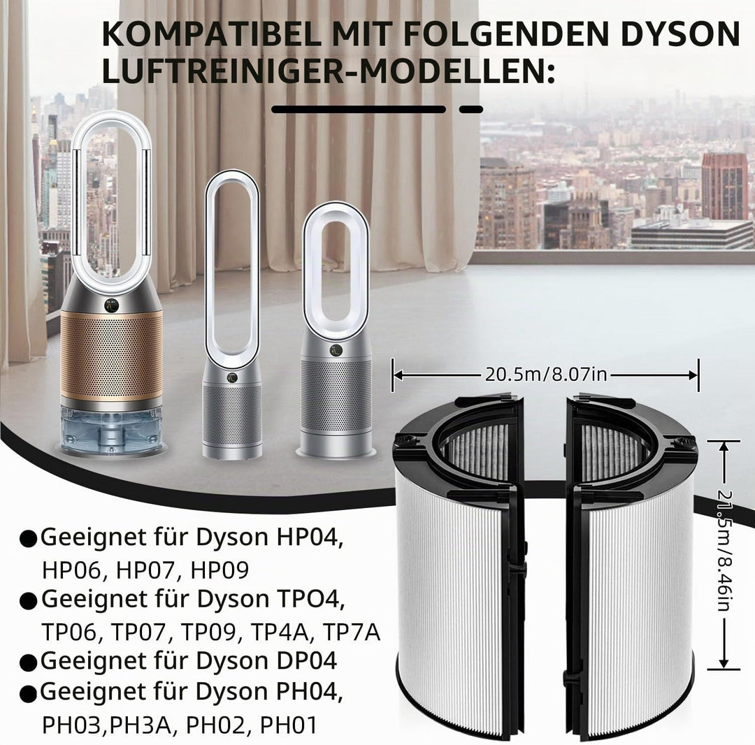 Luftreiniger Filter kompatibel mit Dyson HP04 TP04 DP04 PH04 HP09 TP09 HP07 TP07 PH03 PH01, H13 Grad