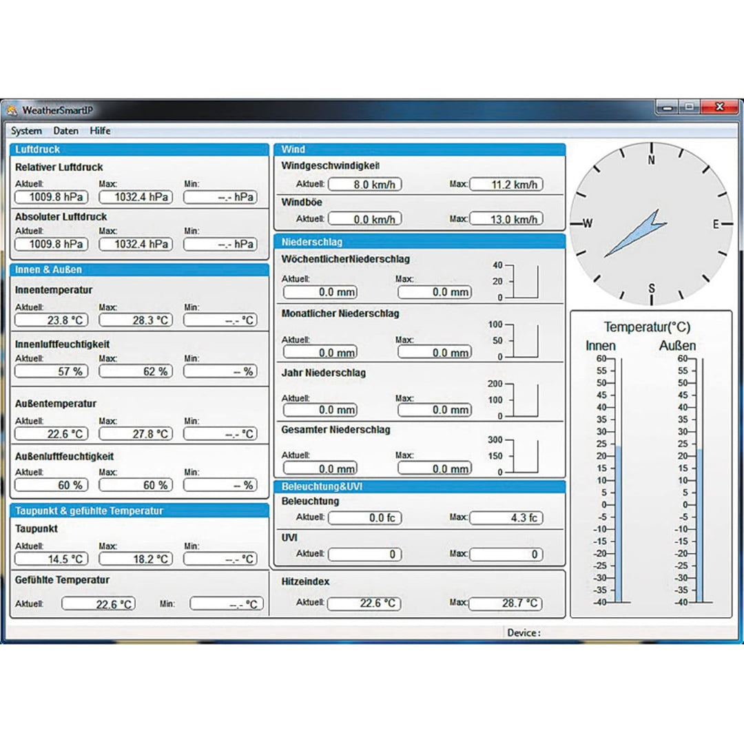 ELV WLAN-Wetterstation WS980WiFi, inkl. Funk-Aussensensor (868 MHz), App, PC-Auswertesoftware
