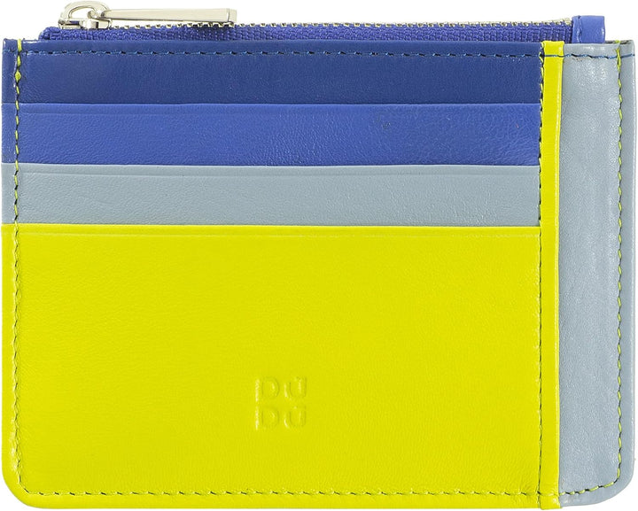 DuDu Kreditkartenetui aus echtem Leder Geldscheinfach mit Reissverschluss Lime, Lime