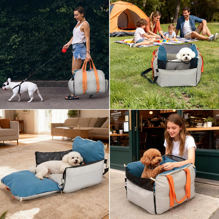 Ownpets Hunde Autositz für kleine bis mittlere Hunde, Waschbarer Hundesitz Auto, Hundebett Auto, Erh