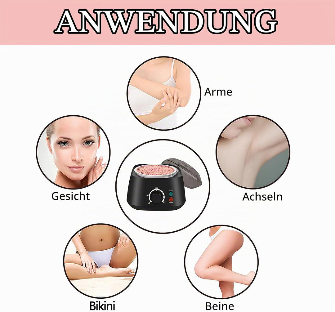 Wachswärmer Wachs Haarentfernung,Waxing Wachswärmer set,wachswärmer gerät,mit 400g Waxing Perlen,5 P