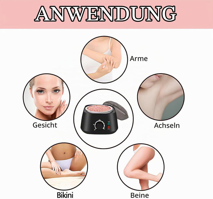 Wachswärmer Wachs Haarentfernung,Waxing Wachswärmer set,wachswärmer gerät,mit 400g Waxing Perlen,5 P