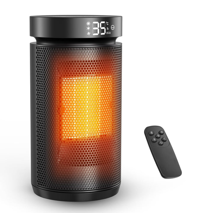 Effizienter Energiesparender Heizlüfter, 1500W PTC Keramik, nur 34 dB leise! Mit Thermostat, 12 Std.