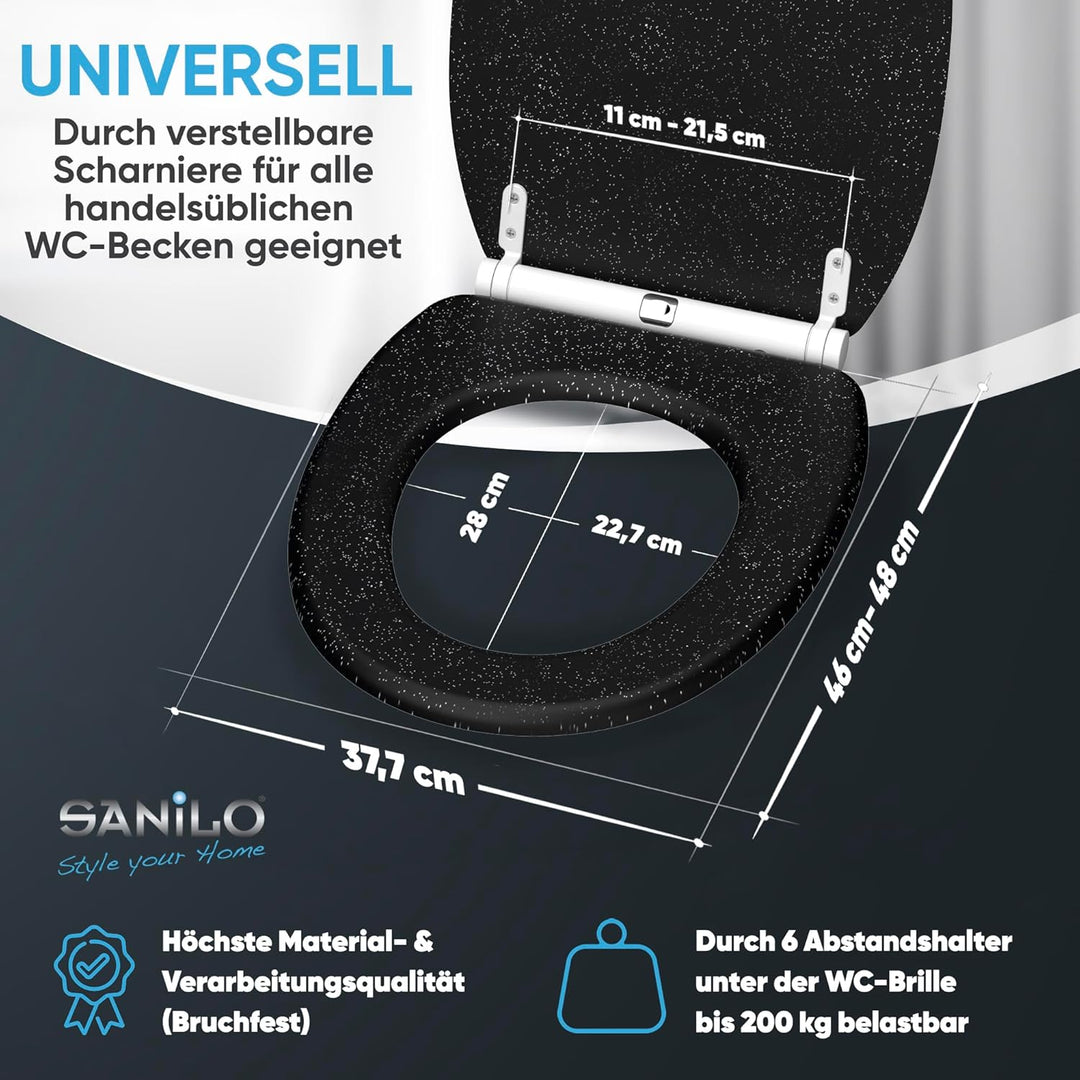 Sanilo WC Sitz mit Absenkautomatik, viele neue Toilettendeckel zur Auswahl, hochwertige Oberfläche,