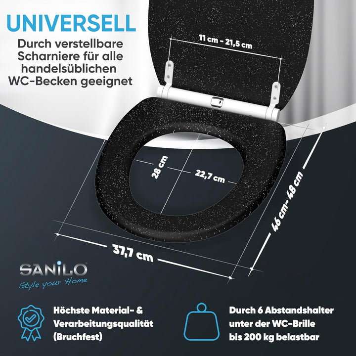 Sanilo WC Sitz mit Absenkautomatik, viele neue Toilettendeckel zur Auswahl, hochwertige Oberfläche,