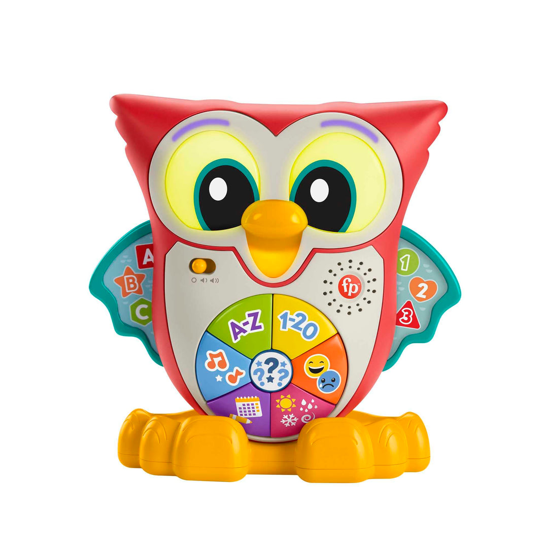 Fisher-Price - BlinkiLinkis Schlaue Eule, Französische Version, interaktives Lern-Spielzeug mit Musi