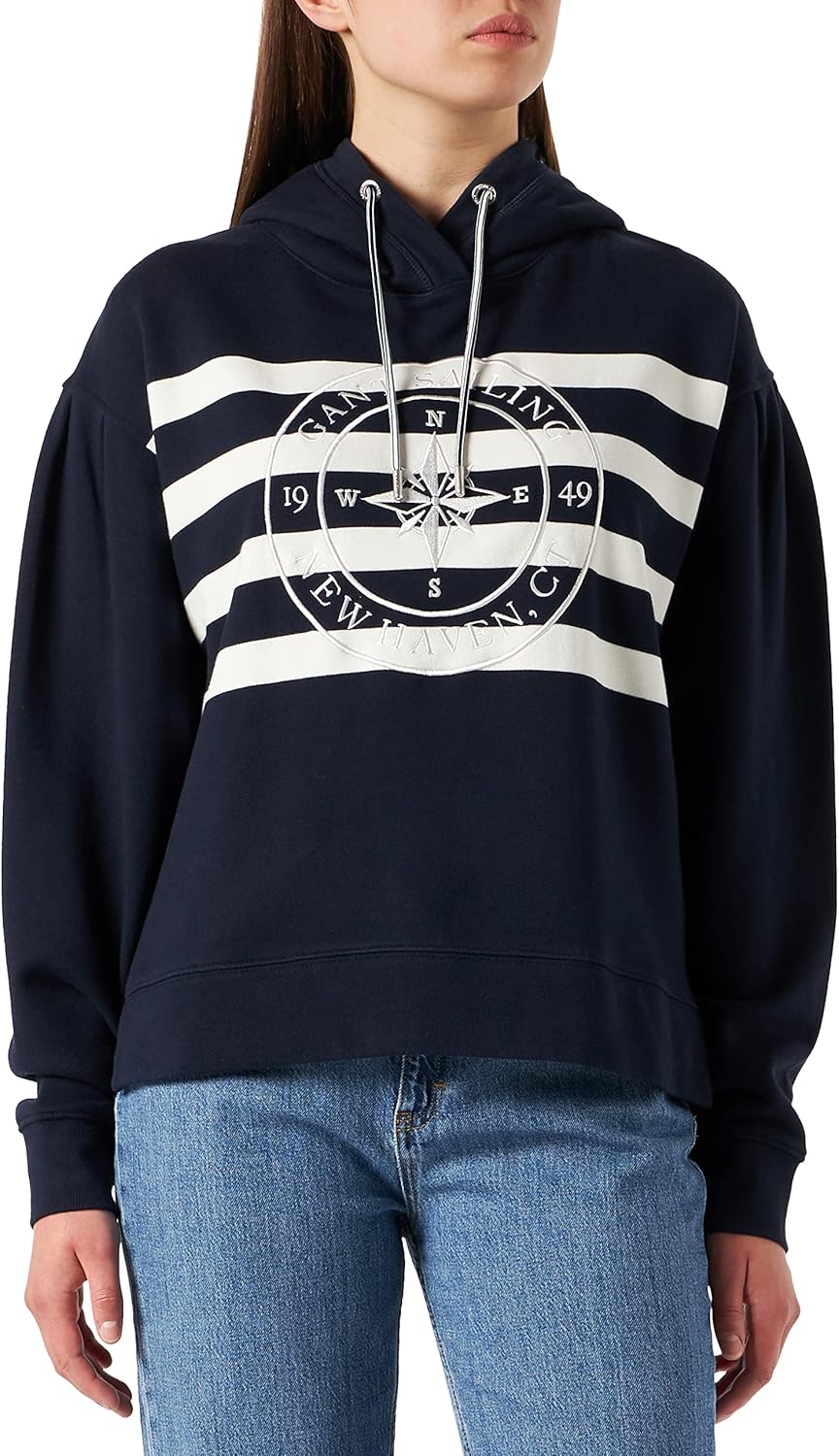 GANT Damen Kapuzenpullover S Evening Blue, S Evening Blue