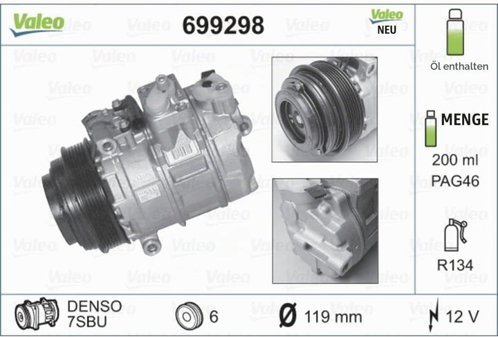 Valeo Kompressor Klimaanlage 699298