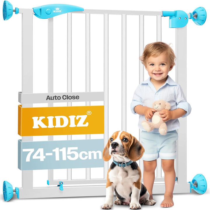 Kidiz® Türschutzgitter Absperrgitter Treppengitter Kindergitter | Gitter Haustier | ohne Bohren | be