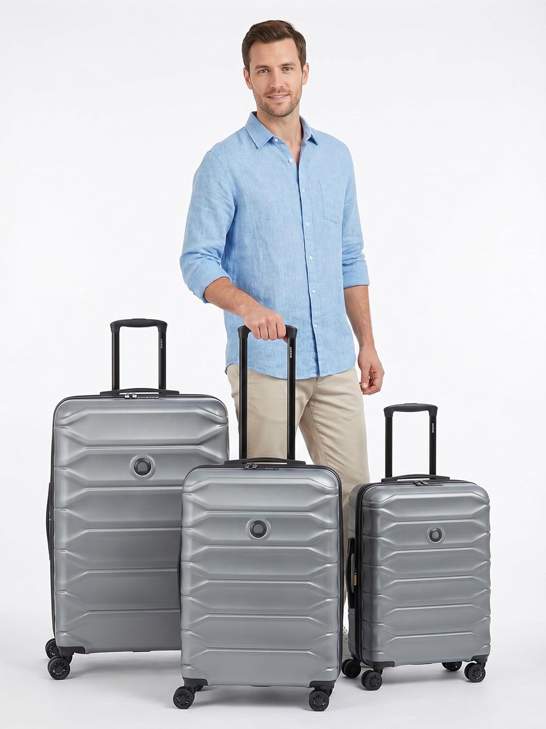 DELSEY Paris Koffer-Set 3-teilig für Damen und Herren | Reise-Trolleys 50 x 32 x 78 cm aus hochwerti
