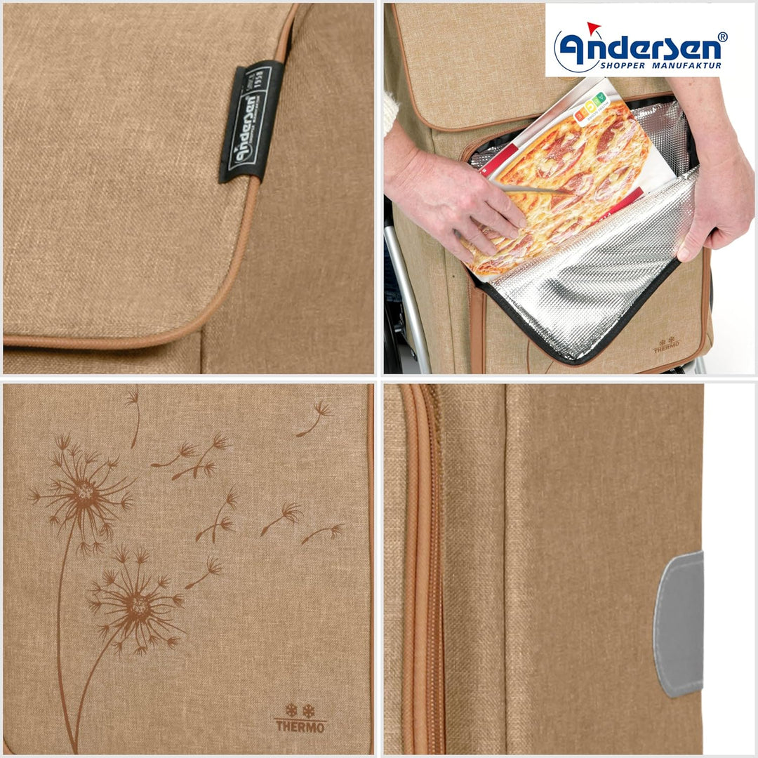 ANDERSEN Einkaufstrolley - Royal Shopper Erbo beige 45 L Einkaufswagen, gross, Thermo, vielseitig, A