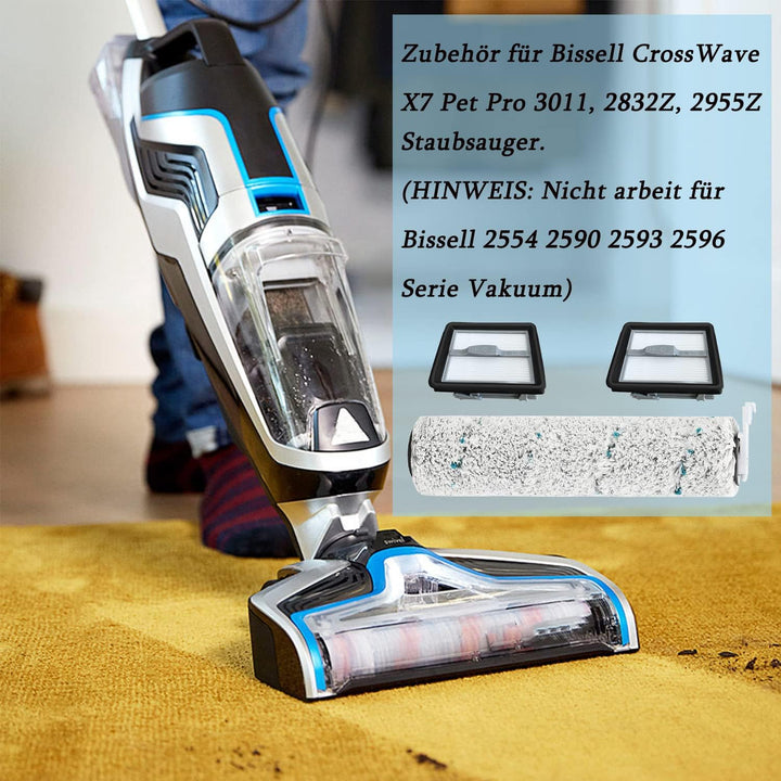 Zubehör für Bissell CrossWave X7 Pet Pro 2955N, 3479N Multi-Surface All in One Nass-Trocken-Staubsau