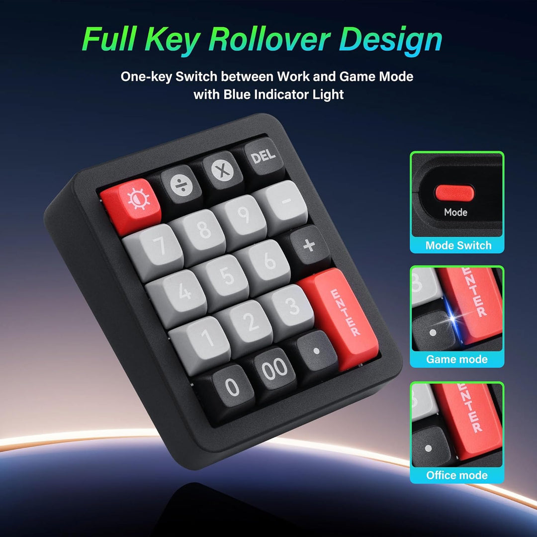 SinLoon Mechanischer Nummernblock – 19 Makro-Tasten, Vollständig Hot-Swap-fähige Switches, 12 RGB-Mo