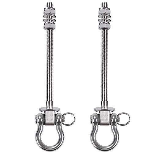 SELEWARE Set of 2 Deckenhaken Schwerlast Schaukelhaken Schaukel - 304 Edelstahl Holzbalken Deckenhal