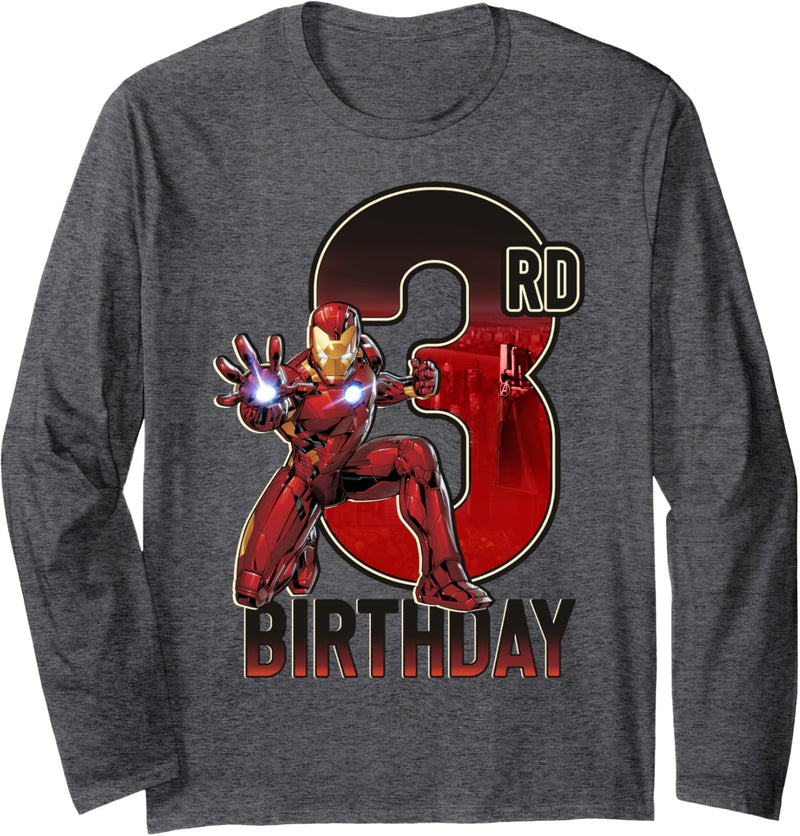 Marvel Iron Man 3rd Birthday Action Pose Langarmshirt