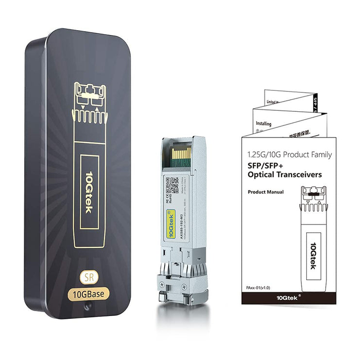 10Gtek 10Gb SFP+ SR Multimode Modul, 10GBase-SR LC Transceiver Kompatibel für Cisco SFP-10G-SR, Mera