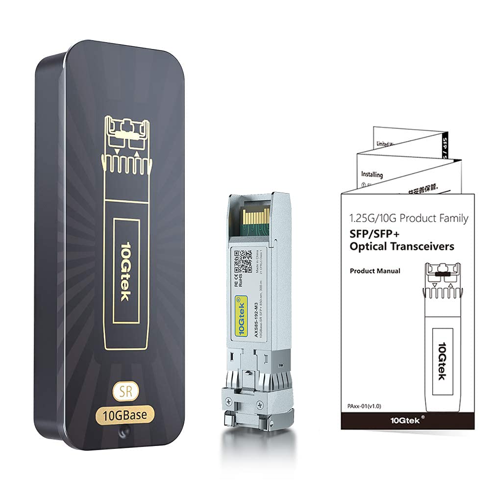 10Gtek 10Gb SFP+ SR Multimode Modul, 10GBase-SR LC Transceiver Kompatibel für Cisco SFP-10G-SR, Mera