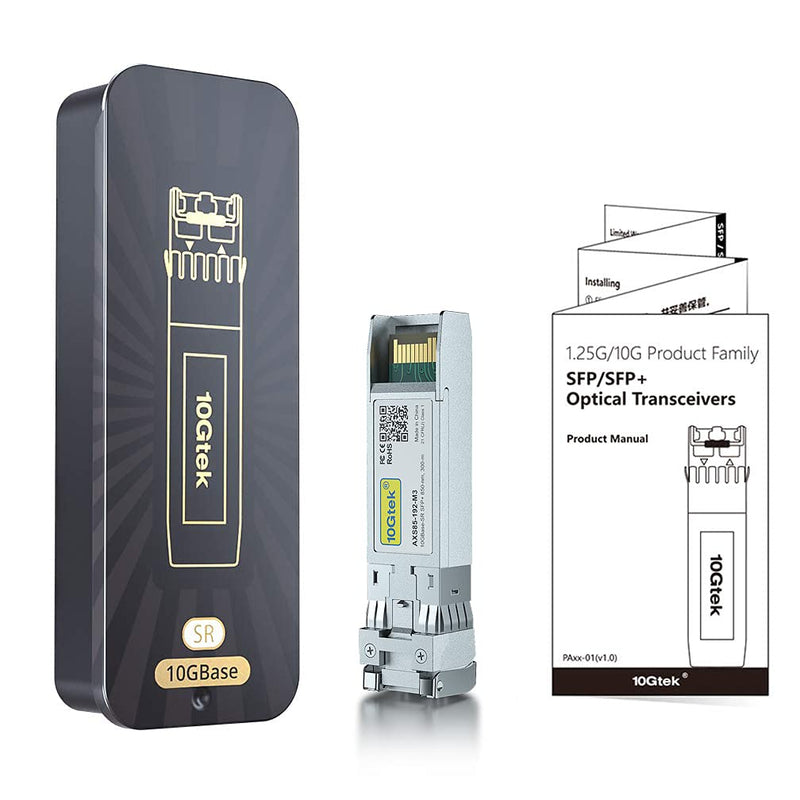 [2 Stück] 10Gb SFP+ SR Multimode Modul, 10GBase-SR LC Transceiver Kompatibel für Cisco SFP-10G-SR, M