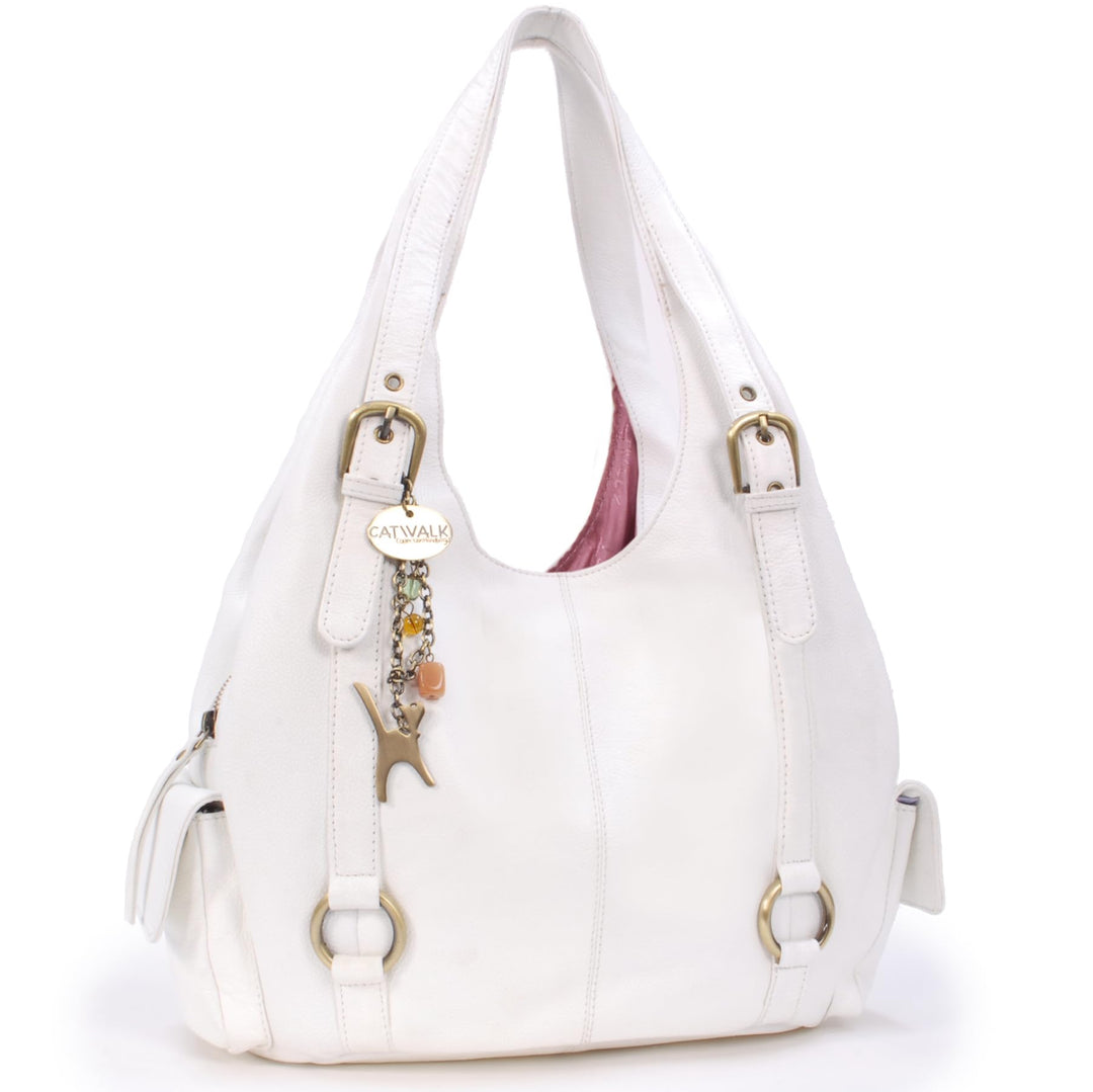 Catwalk Collection Handbags - Leder - Umhängetasche/Schultertasche - ALEX Weiss, Weiss