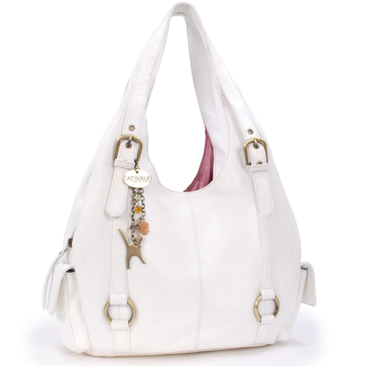 Catwalk Collection Handbags - Leder - Umhängetasche/Schultertasche - ALEX Weiss, Weiss