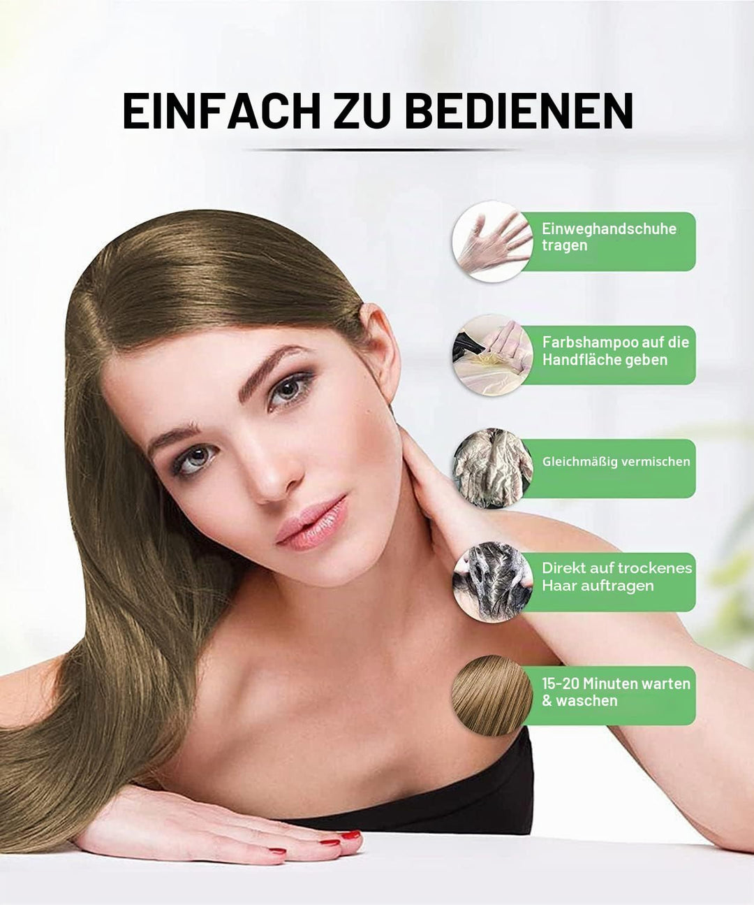 Herbishh Ultimate Hair Color Shampoo Kit (2 Stück Hair Color Shampoo + Argan Hair Mask) für graues H