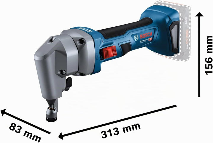 Bosch Professional 18V System Akku Knabber GNA 18V-16 E (700 Watt, Griffbreite von 156 mm, Bürstenlo