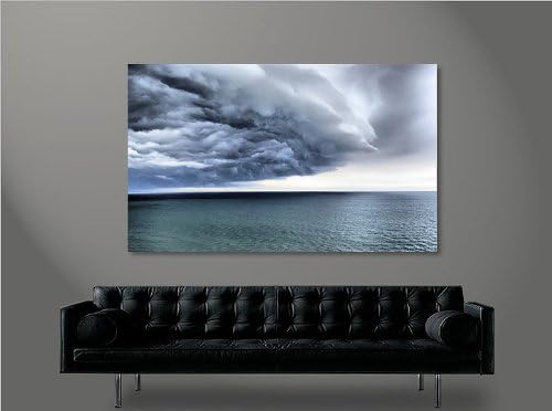 islandburner Bild Bilder auf Leinwand Stormy Beach Sturm Strand 1p XXL Poster Leinwandbild Wandbild