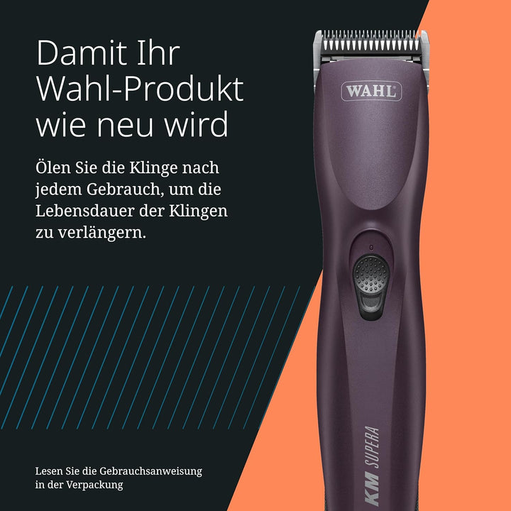 Wahl KM Supera Cordless Pet Clipper - 2 austauschbare Batterien, 2 High-Speed-Einstellungen, leichte