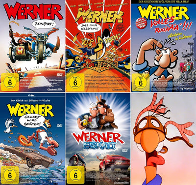 Werner - Set aus 5 Filmen / Beinhart / Das muss kesseln!!! / Volles Rooäää!!! / Gekotzt wird später