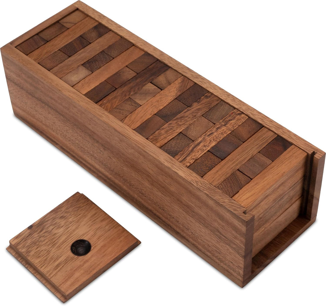 LOGOPLAY Wackel Turm Gr. XL - 30 cm Höhe - Condo - Holzturm - Geschicklichkeitsspiel - Gesellschafts