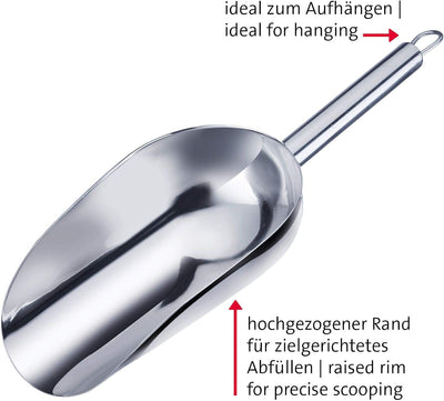 Westmark Back-/Abwiege-/Abfüllschaufel, Füllvolumen: 500 ml (ca. 800 g Mehl), Rostfreier Edelstahl,