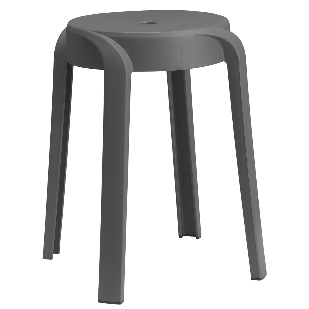 Spetebo Kunststoff Sitzhocker 46x30 cm belastbar bis 120 kg - grau - Mehrzweck Stapelhocker rutschfe