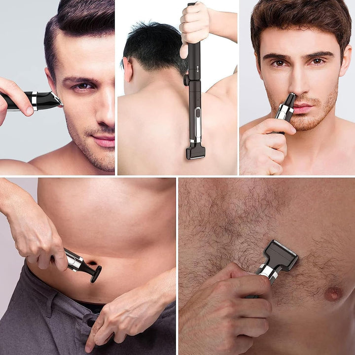 Elektrischer Rückenrasierer für Männer, 4-in-1-Herren-Körper-Trimmer-Kit, Multifunktionaler Selbstbe