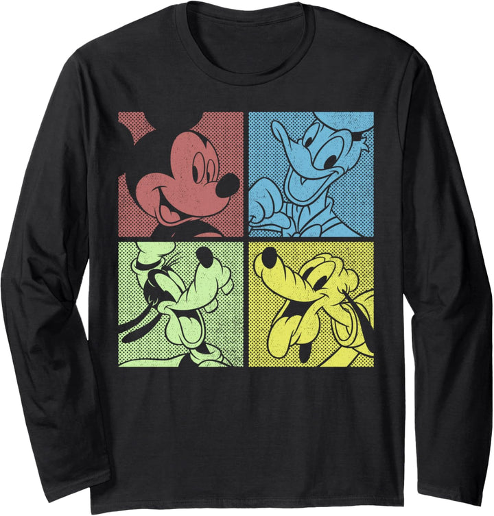 Disney Mickey And Friends Group Shot Happy Portraits Langarmshirt
