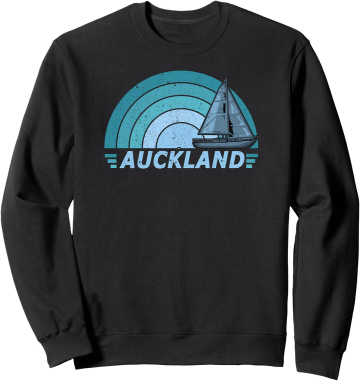 Auckland, Neuseeland, Waitemata Harbour - Retro Yacht Sweatshirt